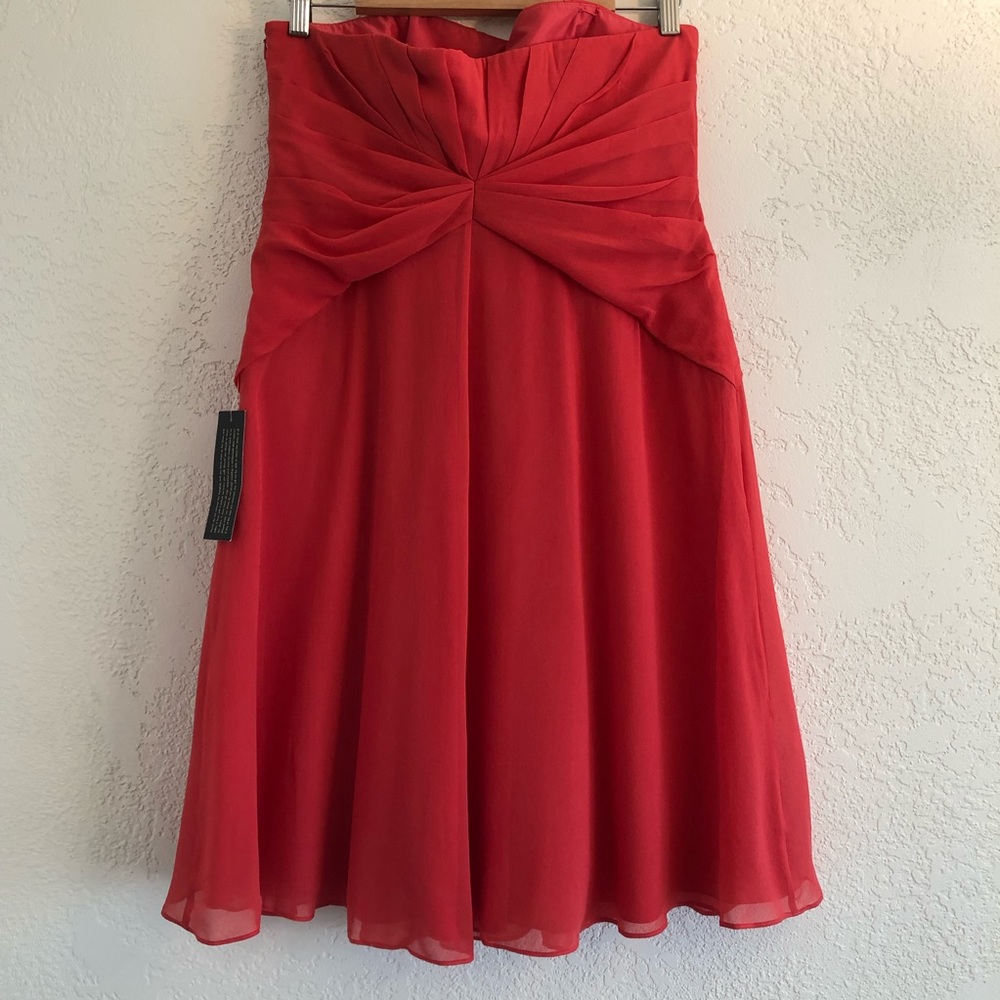 NWT Ann Taylor 100% Silk Georgette Strapless Dress - Picture 4 of 6